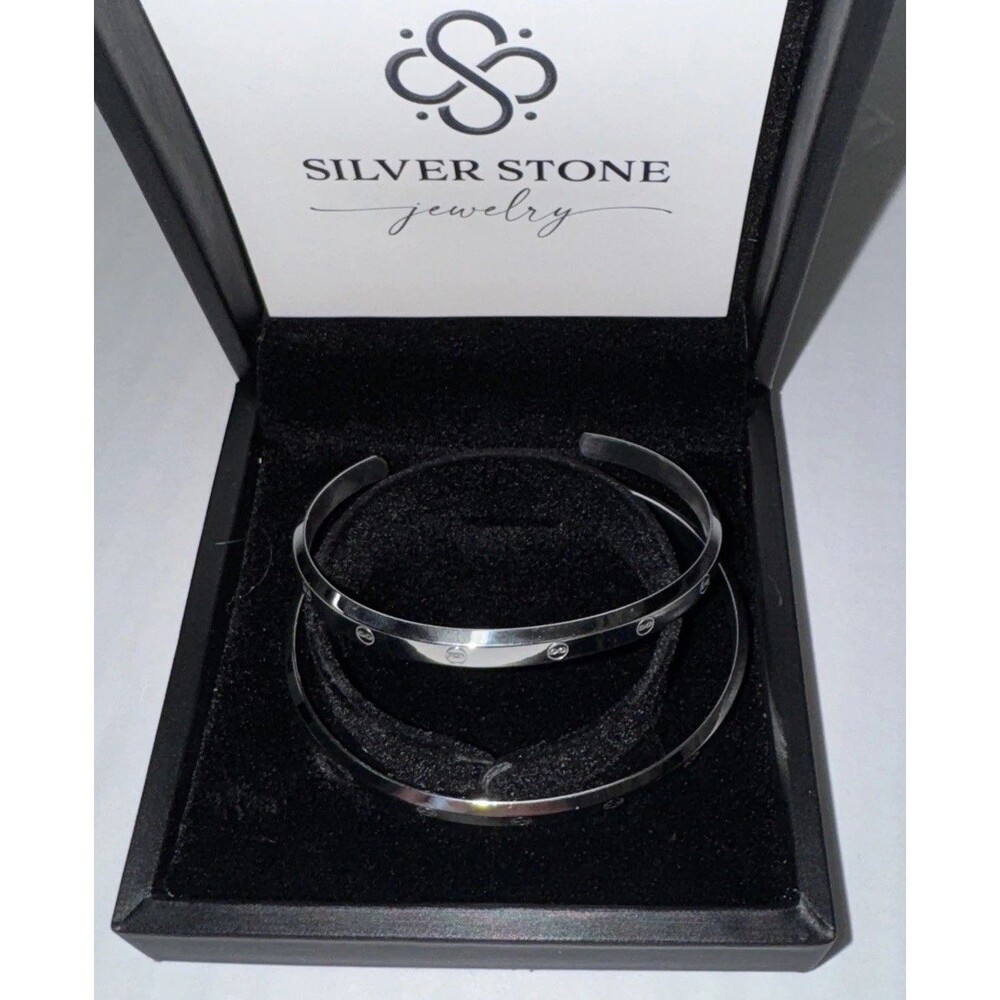 Silver Stone Jewelry Infinity Bracelet Etched Inside The Bracelet Couples Gift